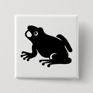 Frog Silhouette 2 Inch Square Button