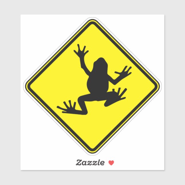 Frog Silhouette Art Frog Image Warning Graphic (Sheet)