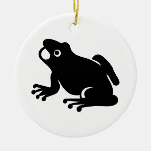 Frog Silhouette Ceramic Ornament