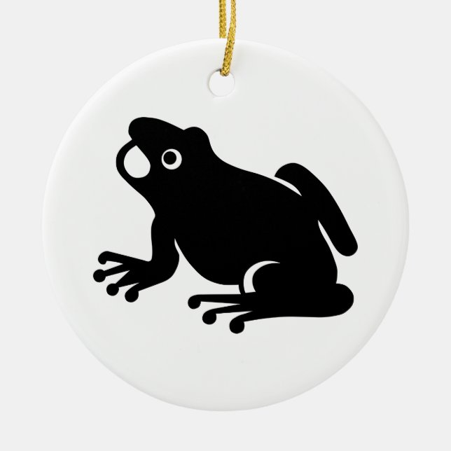 Frog Silhouette Ceramic Ornament (Front)