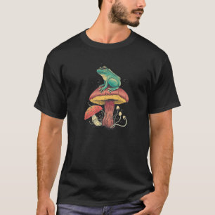 Frog Sitting On A Mushroom In Cottacore Style T-Shirt