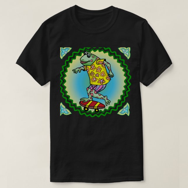Frog Skateboard T-Shirt (Design Front)