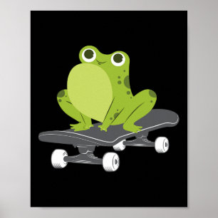Frog Skateboarder Skateboard Skateboarding Skater Poster