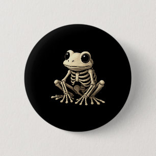 Frog Skeleton Halloween Funny Frog Lover Men Women 2 Inch Round Button