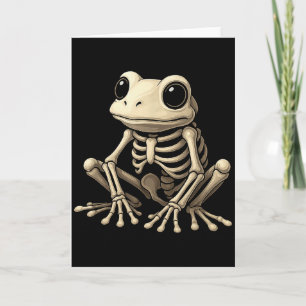 Frog Skeleton Halloween Funny Frog Lover Men Women Card