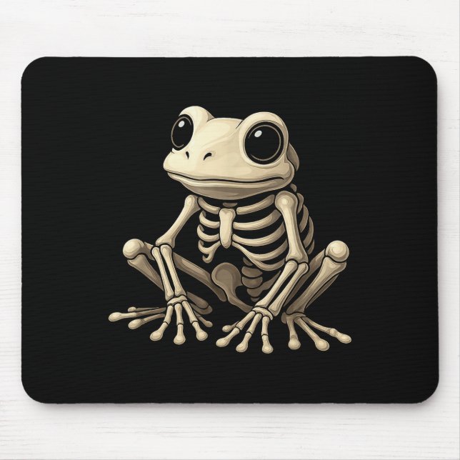 Frog Skeleton Halloween Funny Frog Lover Men Women Mouse Pad (Front)