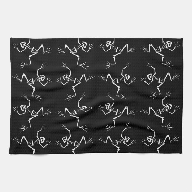 Frog Skeletons Kitchen Towel (Horizontal)