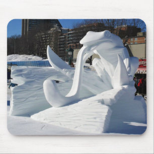 Frog Snow Sculpture, Quebec, Canada Mouse Pad