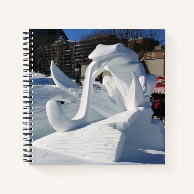 Frog Snow Sculpture, Quebec, Canada Notebook (Front)