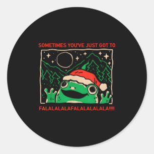 Frog Sometimes You've Just Got To Falalala  Classic Round Sticker