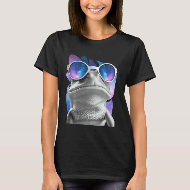 Frog Space Glasses Red Eyed Tree Frog Galaxy Sungl T-Shirt (Front)