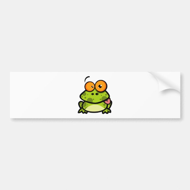 Frog Sticking Out His Tongue Bumper Sticker (Front)