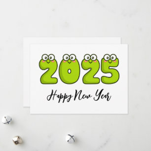 Frog style simple happy new years cards 2025