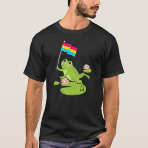 Frog Subtle Pansexual Pride Flag Lily Pad Illust T-Shirt