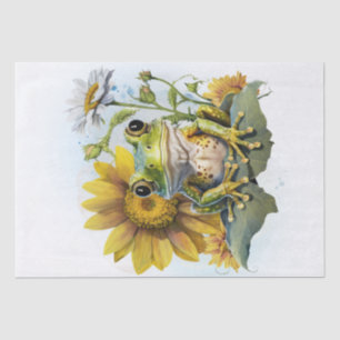 Frog Sunflower Watercolor Tissue Paper