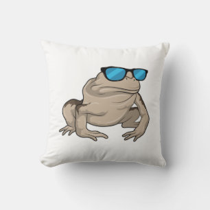 Frog Sunglasses Throw Pillow