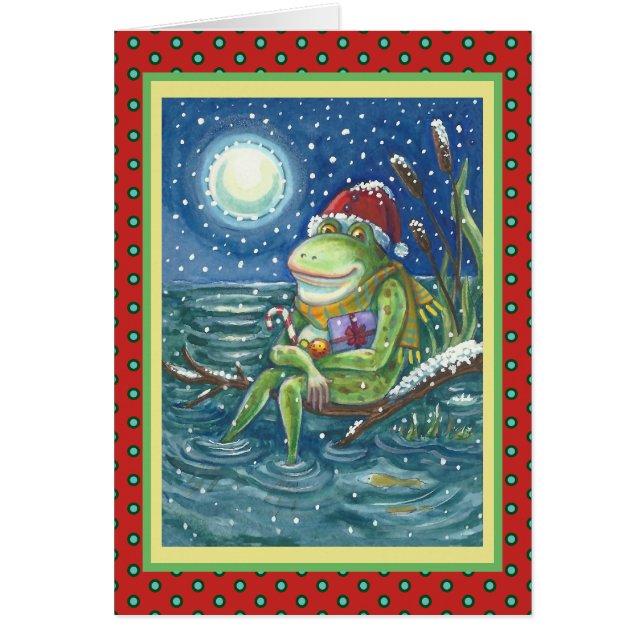 FROG SUR LE JOURNAL LA CARTE D'ACCUEIL DE NOËL DE  (Devant)