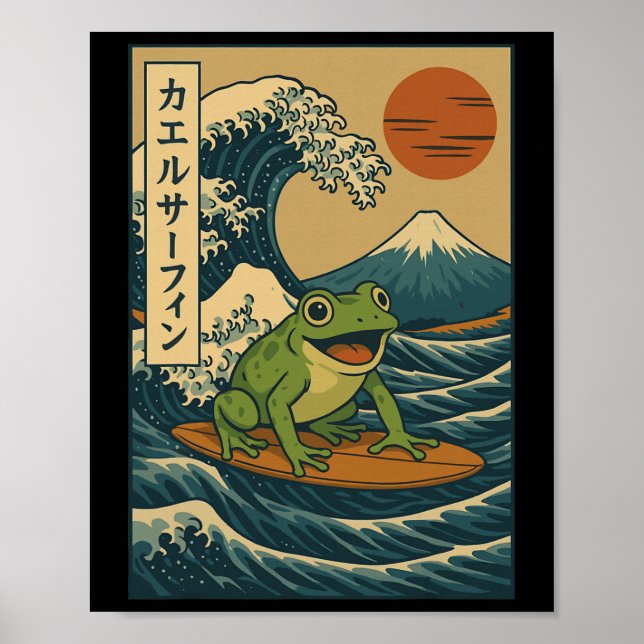 Frog Surfing Japanese _3  Poster (Front)
