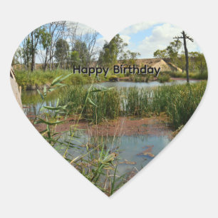 Frog Swamp Paradise Riverland Australia, Heart Sticker