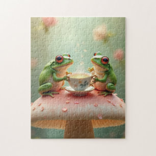 frog tea party jigsaw puzzle