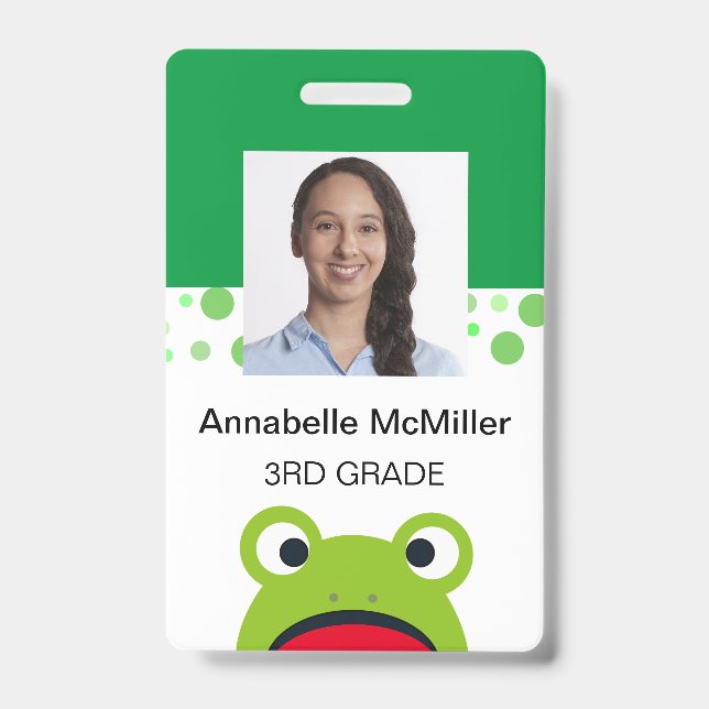 Frog Teacher Kindergarden Badge (Front)