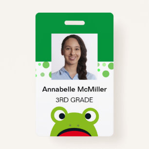Frog Teacher Kindergarden Badge