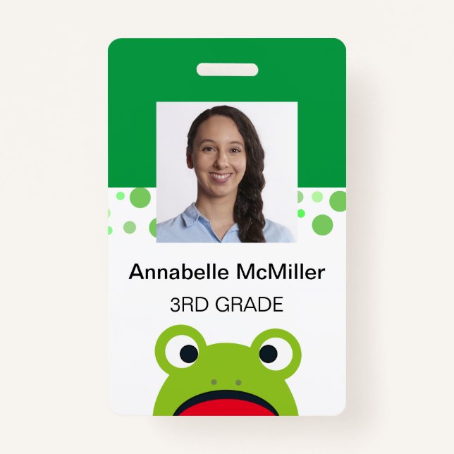 Frog Teacher Kindergarden Badge (Front)