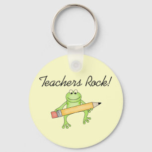 Frog Teachers Rock Tshirts and Gfits Keychain