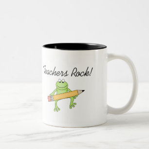 Frog Teachers Rock Two-Tone Coffee Mug