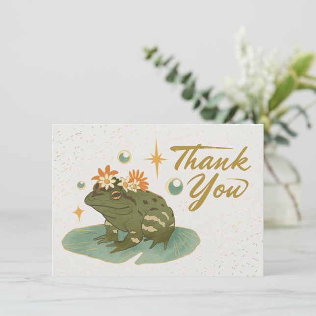 Frog Thank You Note Card (Standing Front)