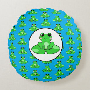 Frog Themed Round Pillow
