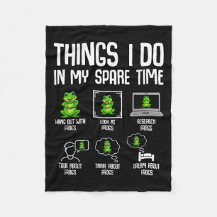 Frog Things I Do In My Spare Time Women Kids Girls Fleece Blanket