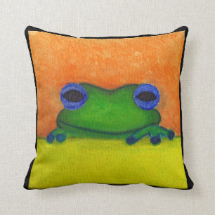 frog throw pillow