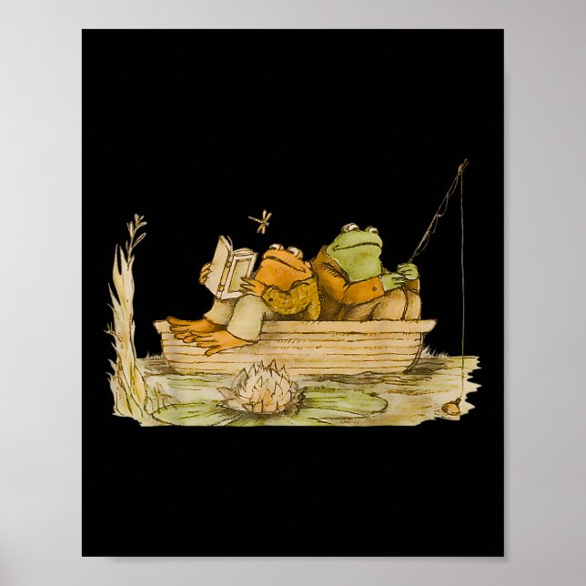 Frog Toad Fishing Vintage Clic Book Frog  Poster (Front)