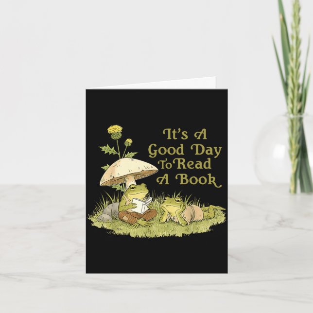 Frog toad read book teachers students kids book card (Front)