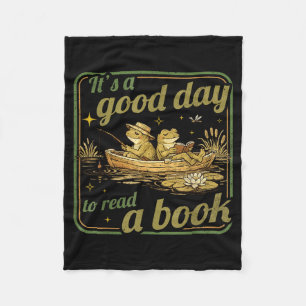 Frog toad read book teachers students kids book fleece blanket
