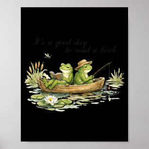 Frog toad read book teachers students kids book poster