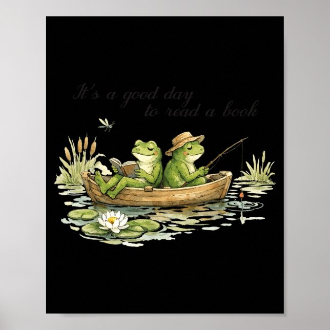Frog toad read book teachers students kids book poster (Front)