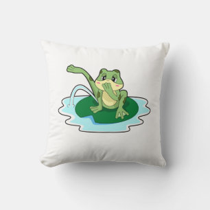 Frog Toilet Throw Pillow