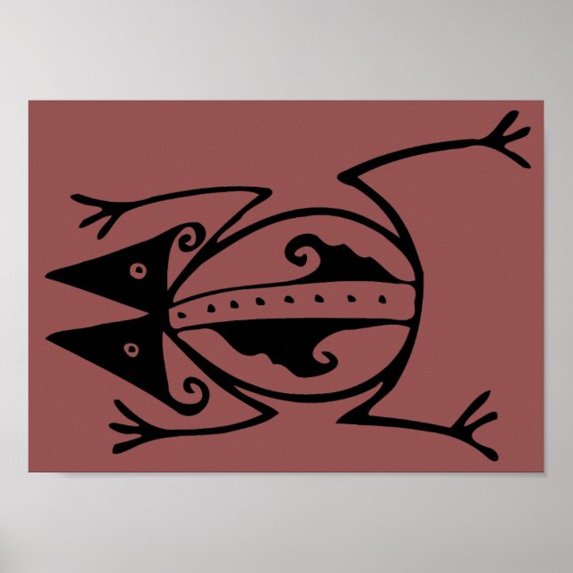 Frog tribal art Argentina ancient folk art Poster (Front)