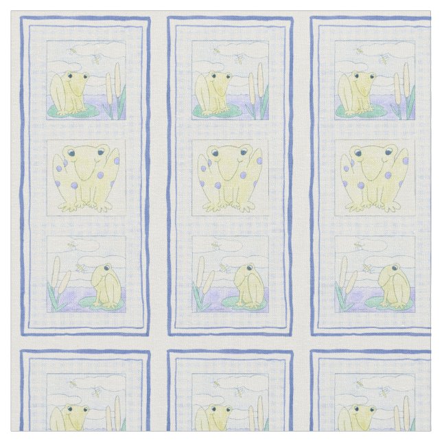 Frog Trio on Gingham Cloth (Close Up)