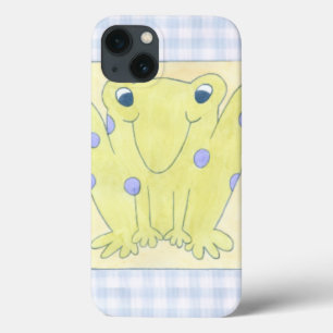 Frog Trio on Gingham Cloth iPhone 13 Case