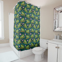 Frog Tropical Lily Pad Dragonfly Fish Pond Pattern