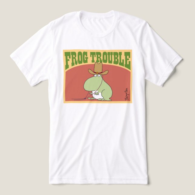 FROG TROUBLE by Sandra Boynton Official Apparel Tri-Blend Shirt (Design Front)