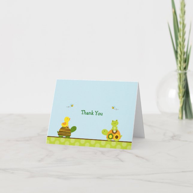 Frog Turtle Duck Thank You Note Cards (Front)