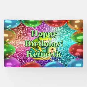 Frog Turtle Personalized character birthday banner