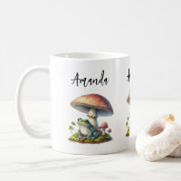 Frog Under a Mushroom Cute Nature