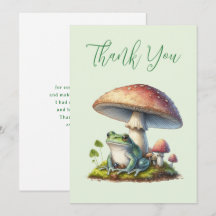 Frog Under a Mushroom Cute Nature
