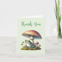 Frog Under a Mushroom Cute Nature