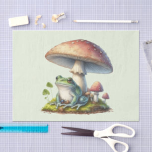 Frog Under a Mushroom Cute Nature Tissue Paper